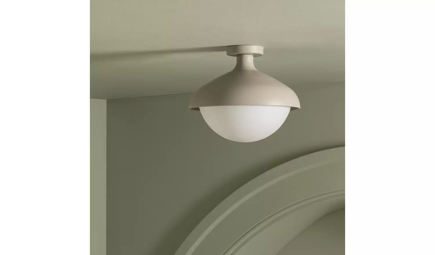 Habitat Acorn Metal Flush Ceiling Light - Latte