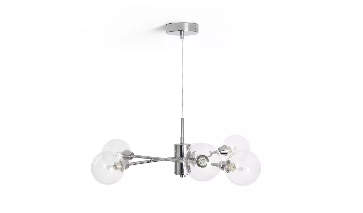 Habitat Sputnik Glass 6 Light Pendant Light - Chrome