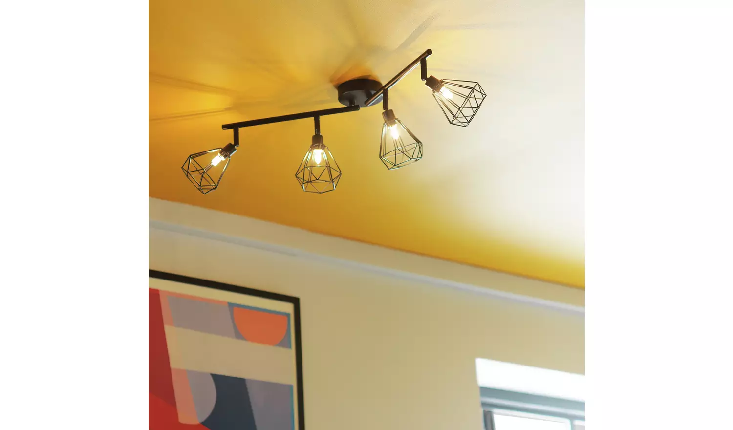 Argos Home Kanso 4 Light Spotlight - Black