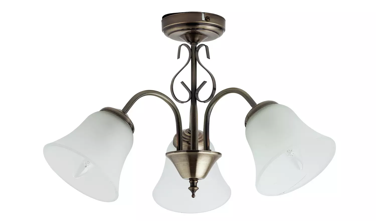Argos Home Elisa 3 Light Glass Ceiling Light - Antique Brass