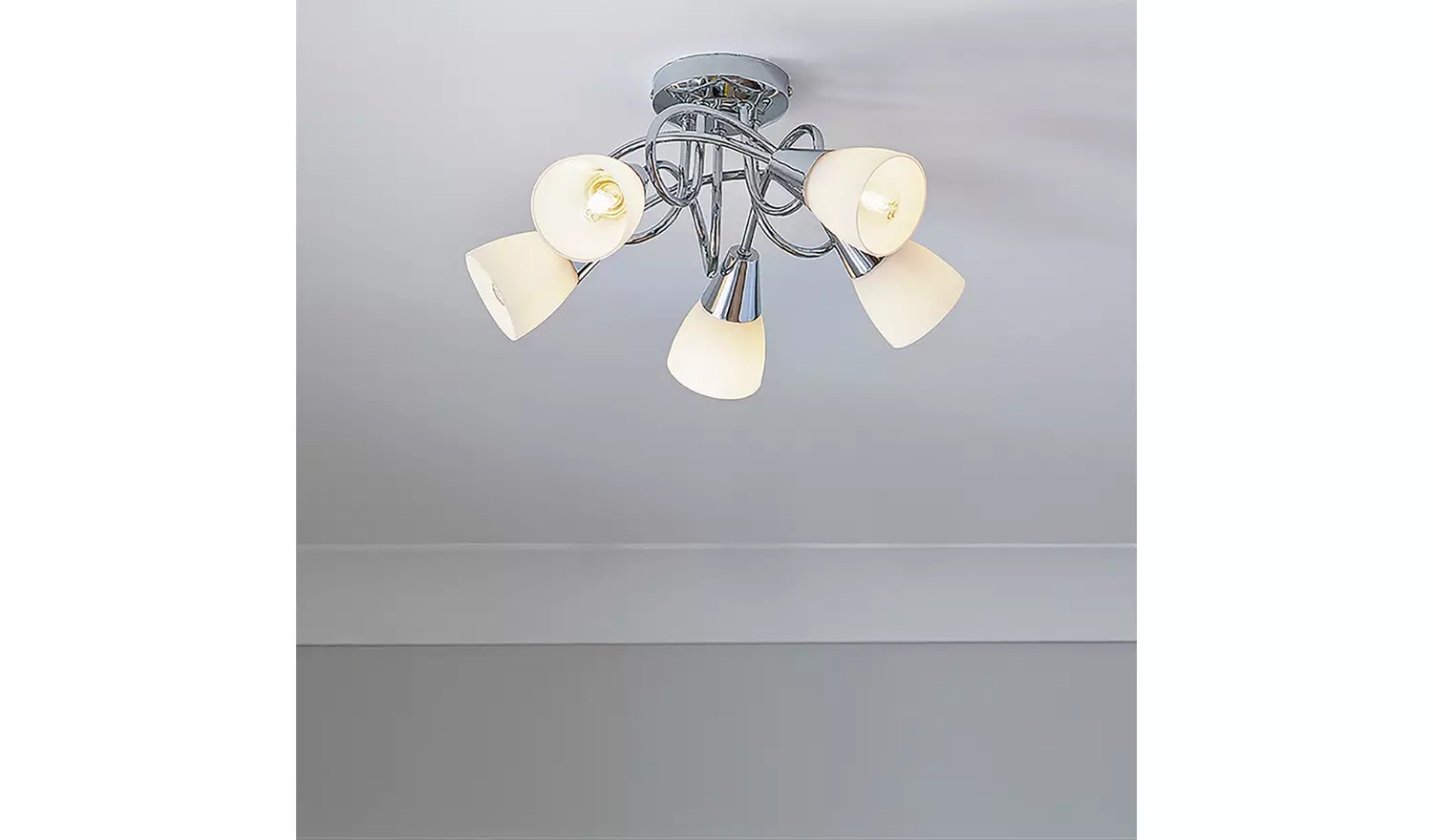 Argos Home Curico 5 Light Ceiling Light - Chrome & Glass