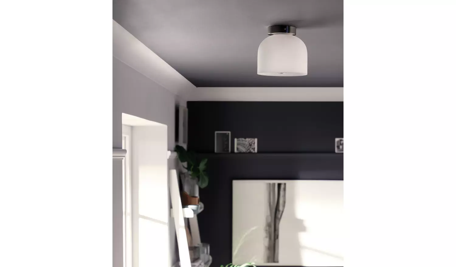 Argos Home Mirin Flush to Ceiling Light - Chrome