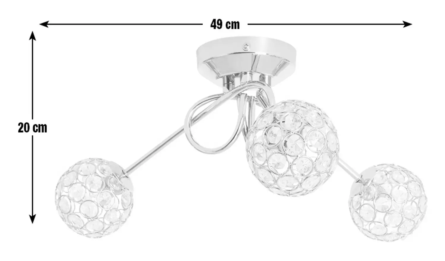 Argos Home Beaded Globes 3 Arm Ceiling Light - Metallic