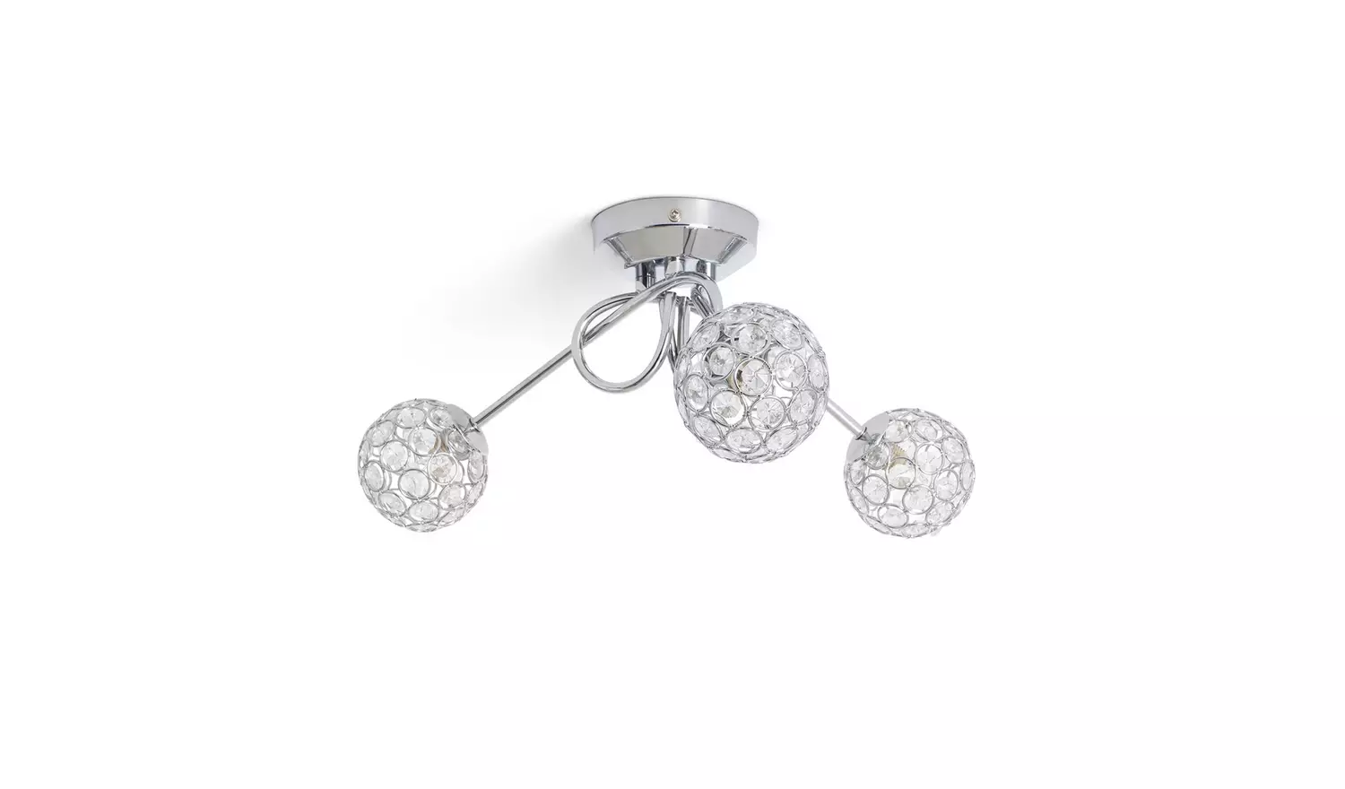 Argos Home Beaded Globes 3 Arm Ceiling Light - Metallic