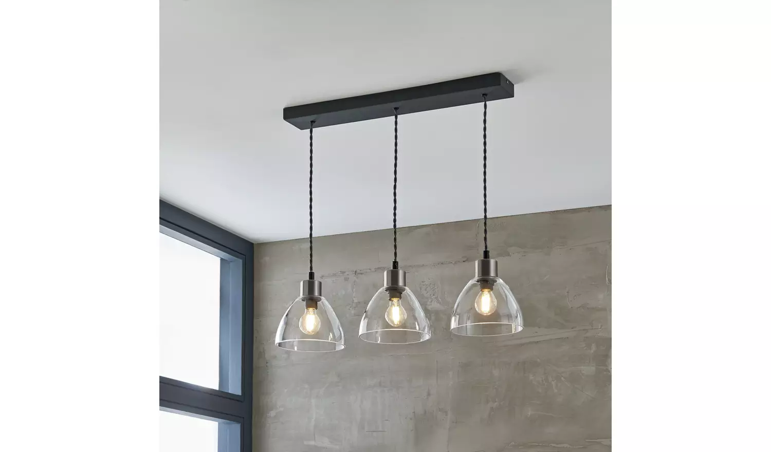 Argos Home Kanso Glass 3 Pendant Ceiling Light