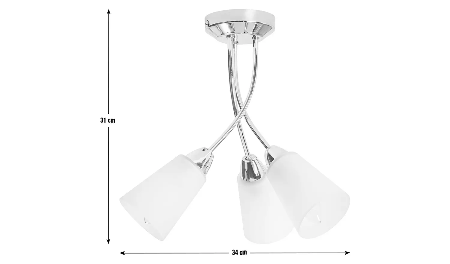 Argos Home Parton 3 Light Flush to Ceiling Light - Chrome