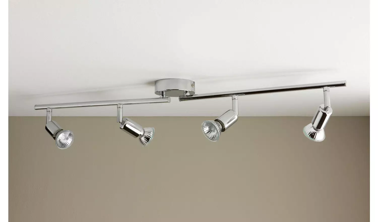 Argos Home Cromer 4 Spotlight Ceiling Bar - Chrome Plated