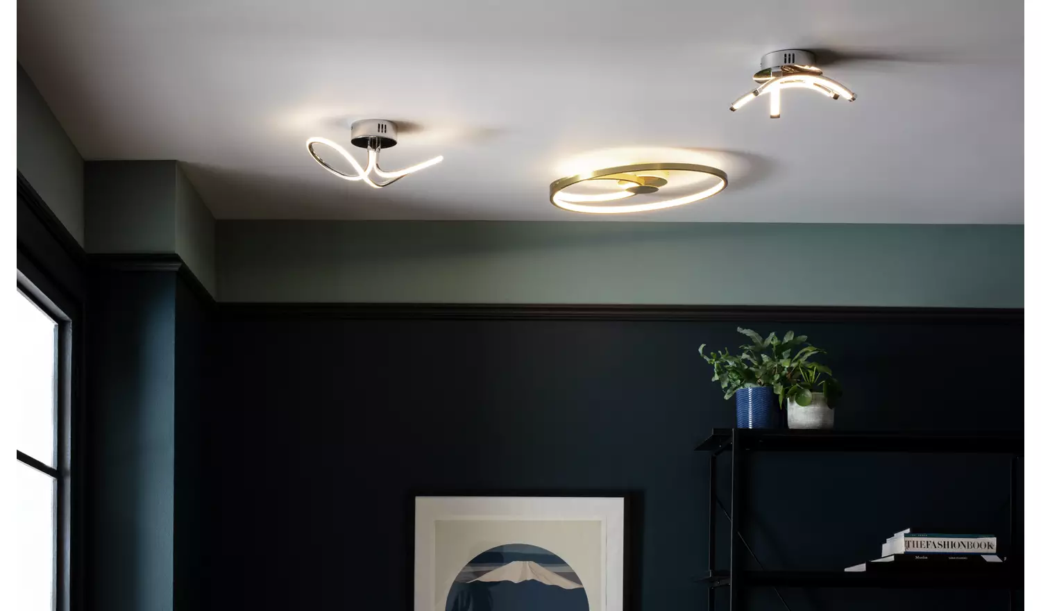 Argos Home Criss Cross Flush to Ceiling Light - Chrome