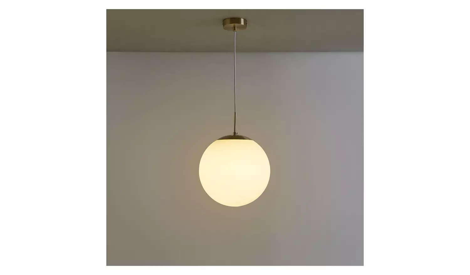 Habitat Boyd Glass & Metal Pendant Light - Brass