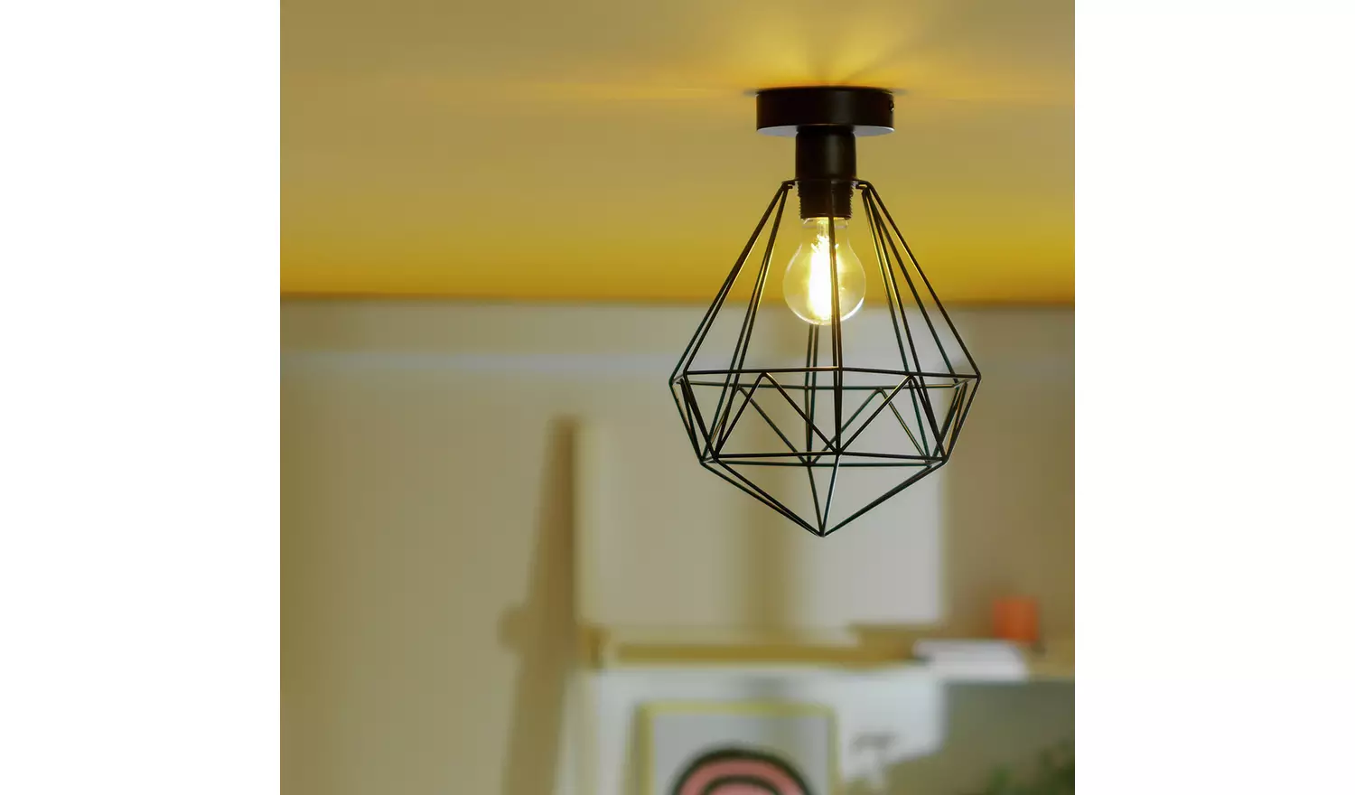 Argos Home Kanso Flush to Ceiling Light - Matt Black