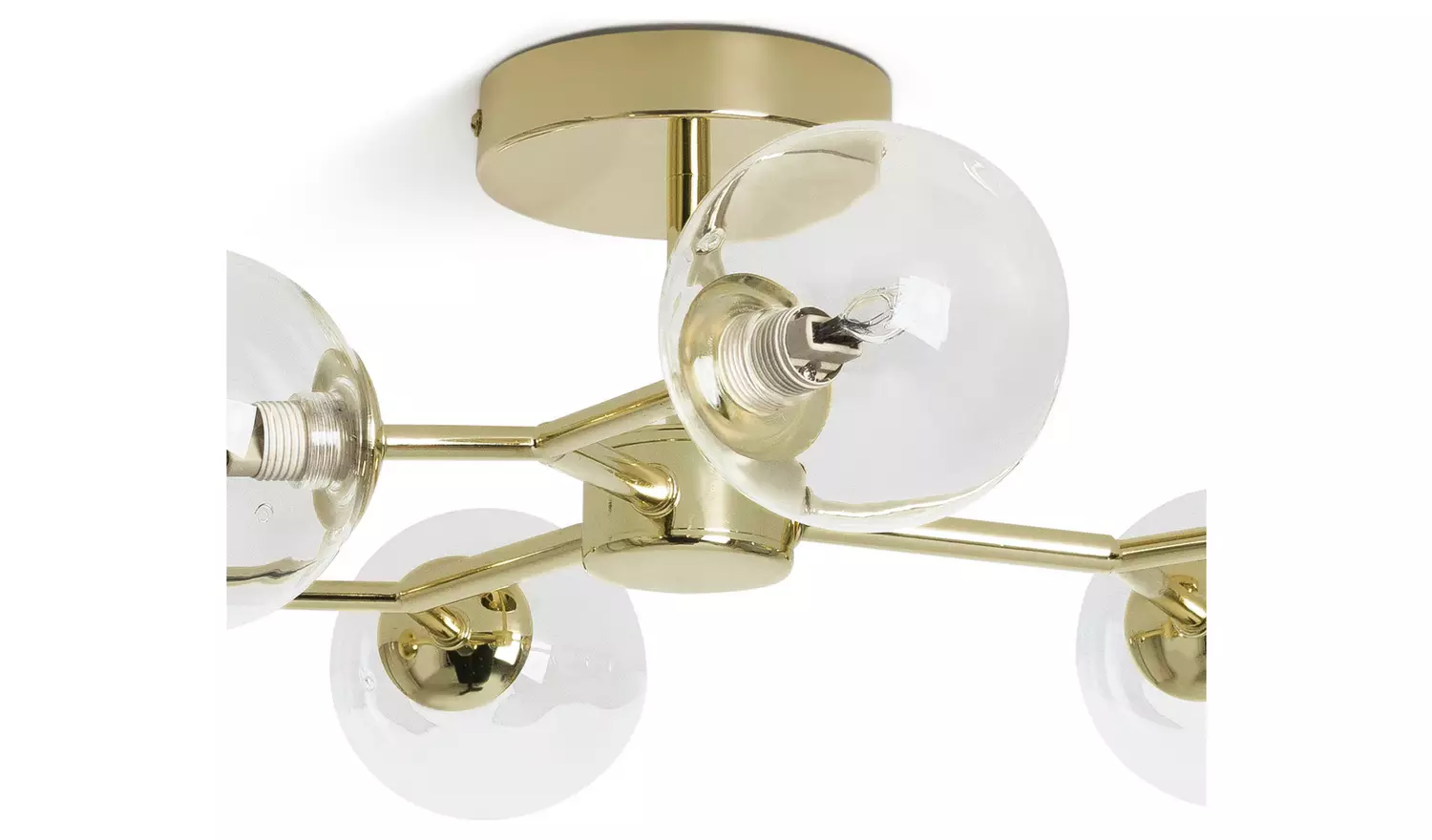 Habitat Molecular 6 Light Metal Flush Ceiling Light - Brass