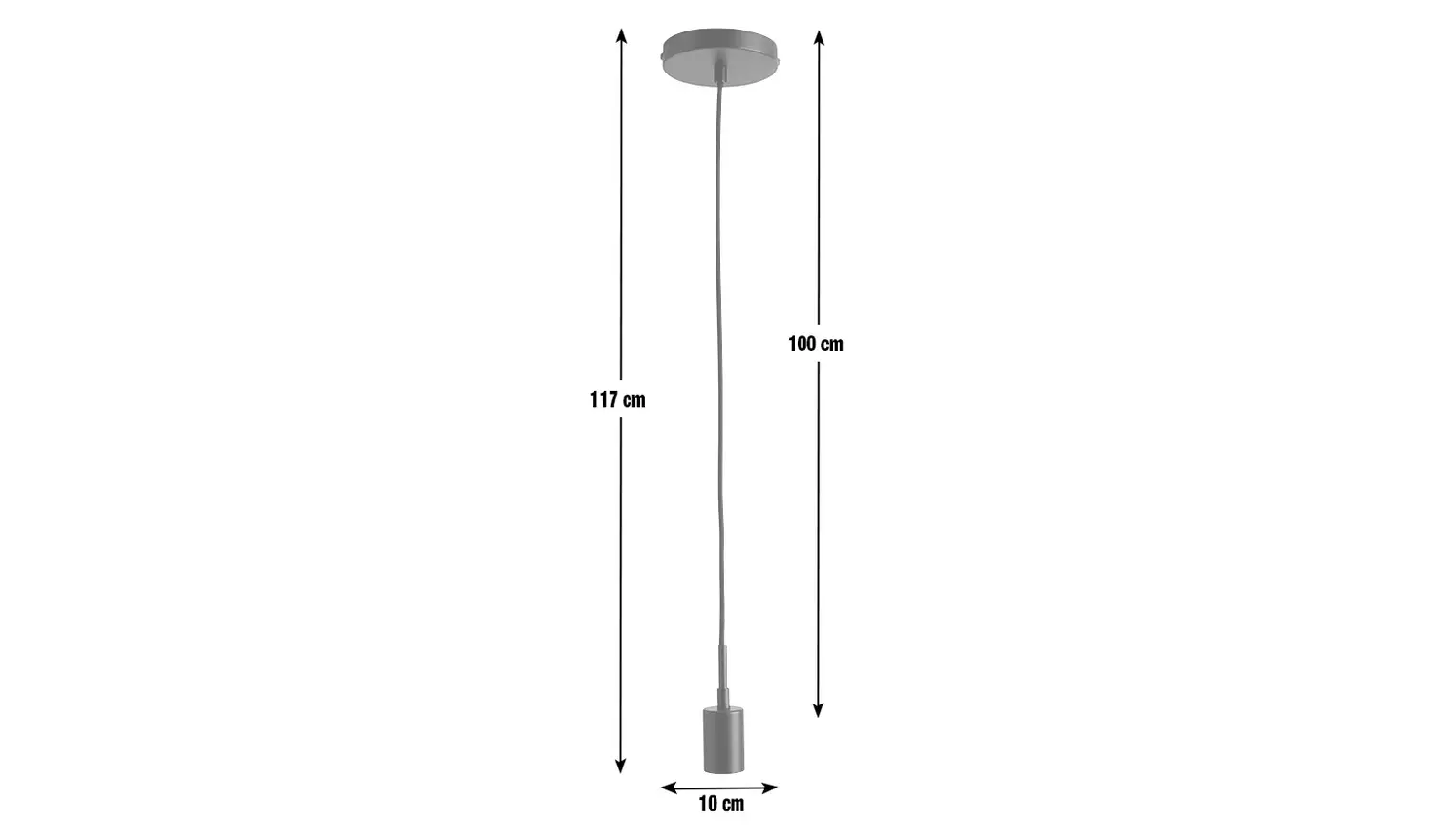 Habitat Lockie Metal Ceiling Light Fitting - Black