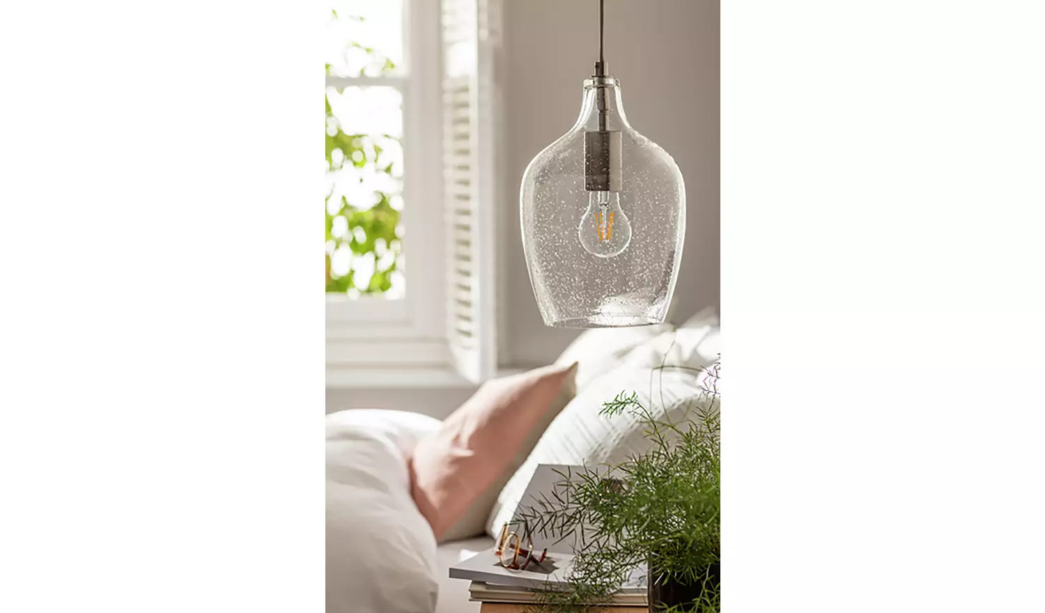 Habitat Abas Bubble Glass Pendant Light - Nickel