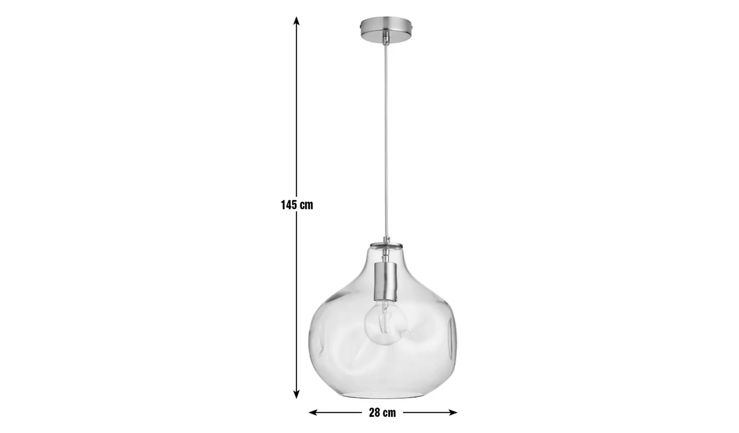 Habitat Ori Dimple Glass Pendant - Clear