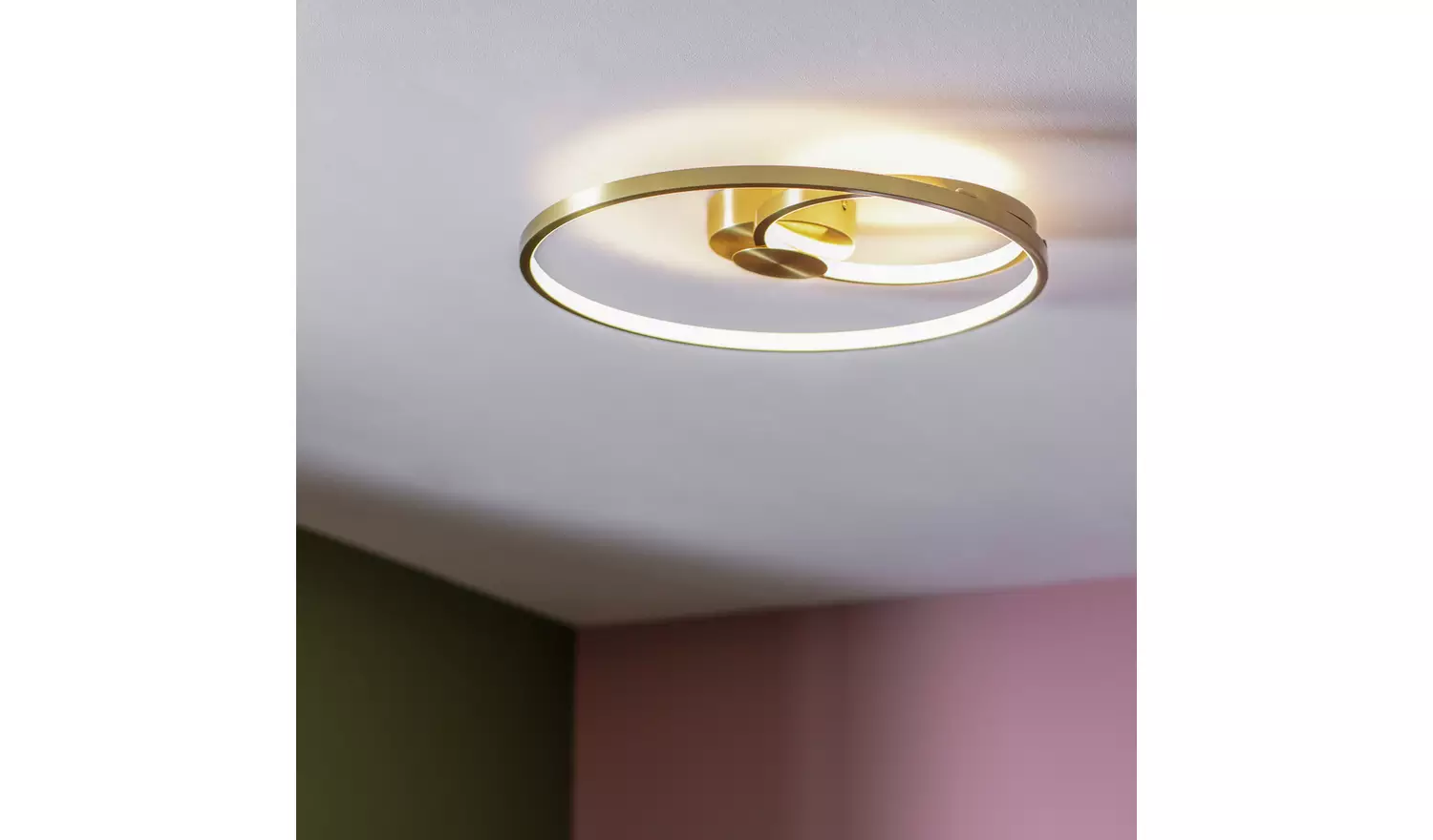 Habitat Pill Metal LED Flush Ceiling Light - Brushed Brass