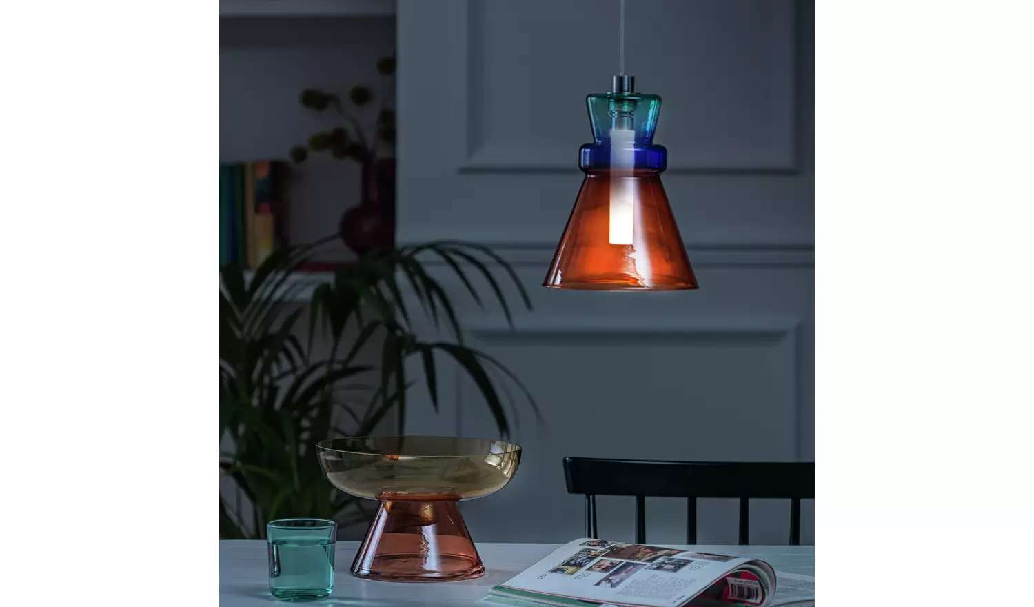 Habitat Vivian Glass LED Ceiling Light - Multicoloured