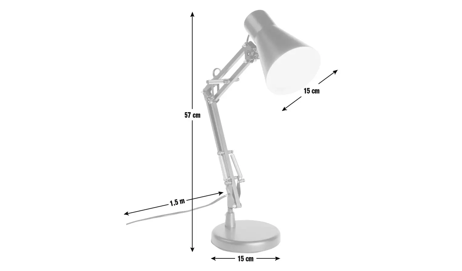 Habitat Swing Arm Desk Lamp - Matt Black