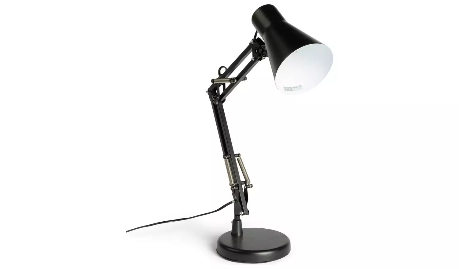 Habitat Swing Arm Desk Lamp - Matt Black