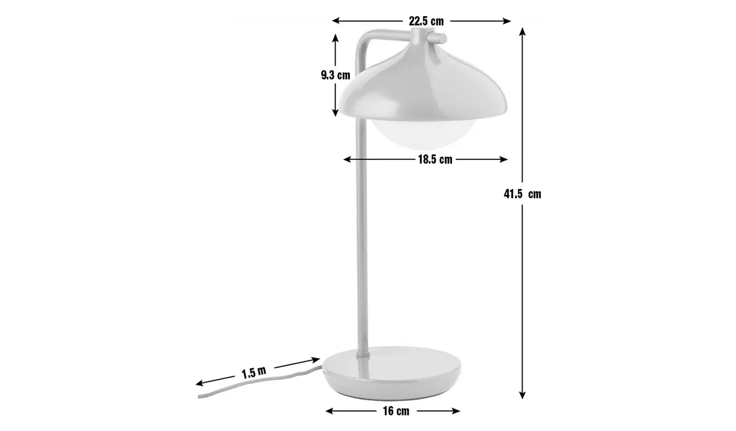 Habitat Acorn Metal Desk Lamp - Cornflower Blue