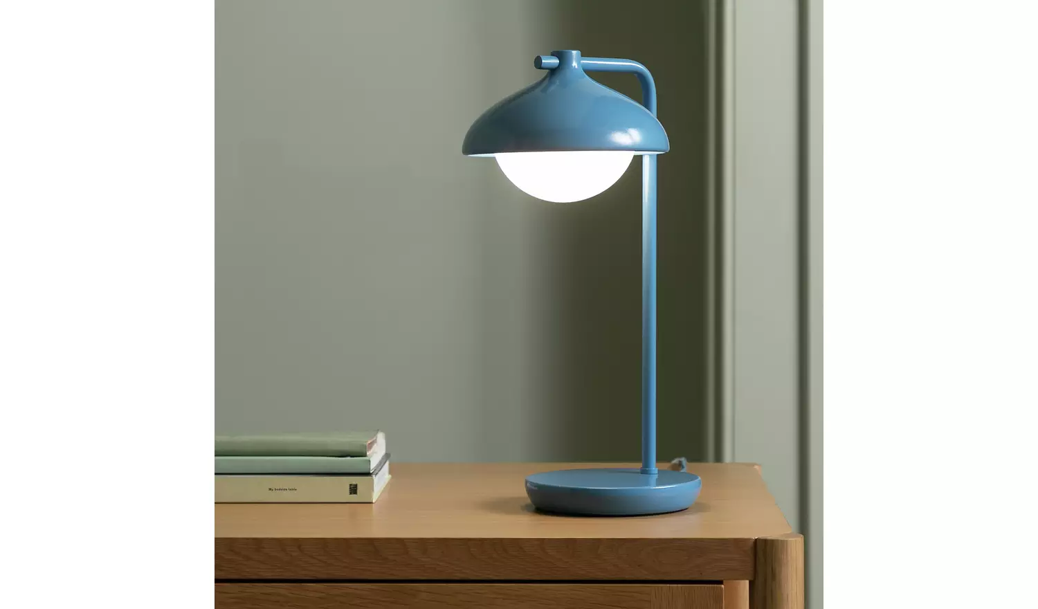 Habitat Acorn Metal Desk Lamp - Cornflower Blue