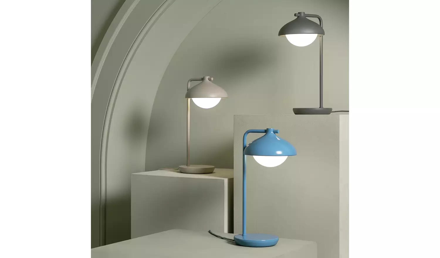 Habitat Acorn Metal Desk Lamp - Cornflower Blue