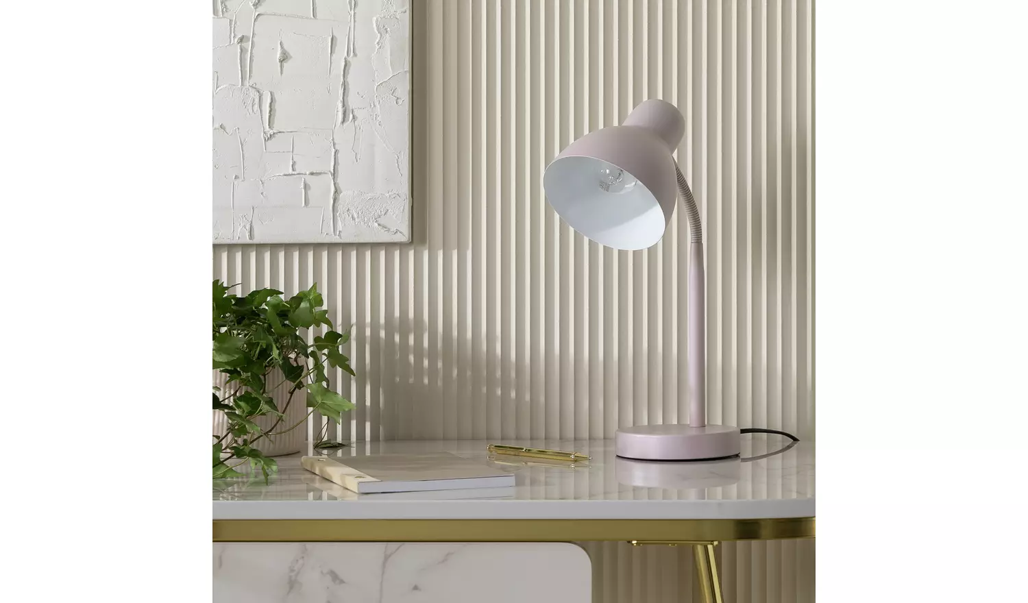 Argos Home Desk Lamp - Blush Pink