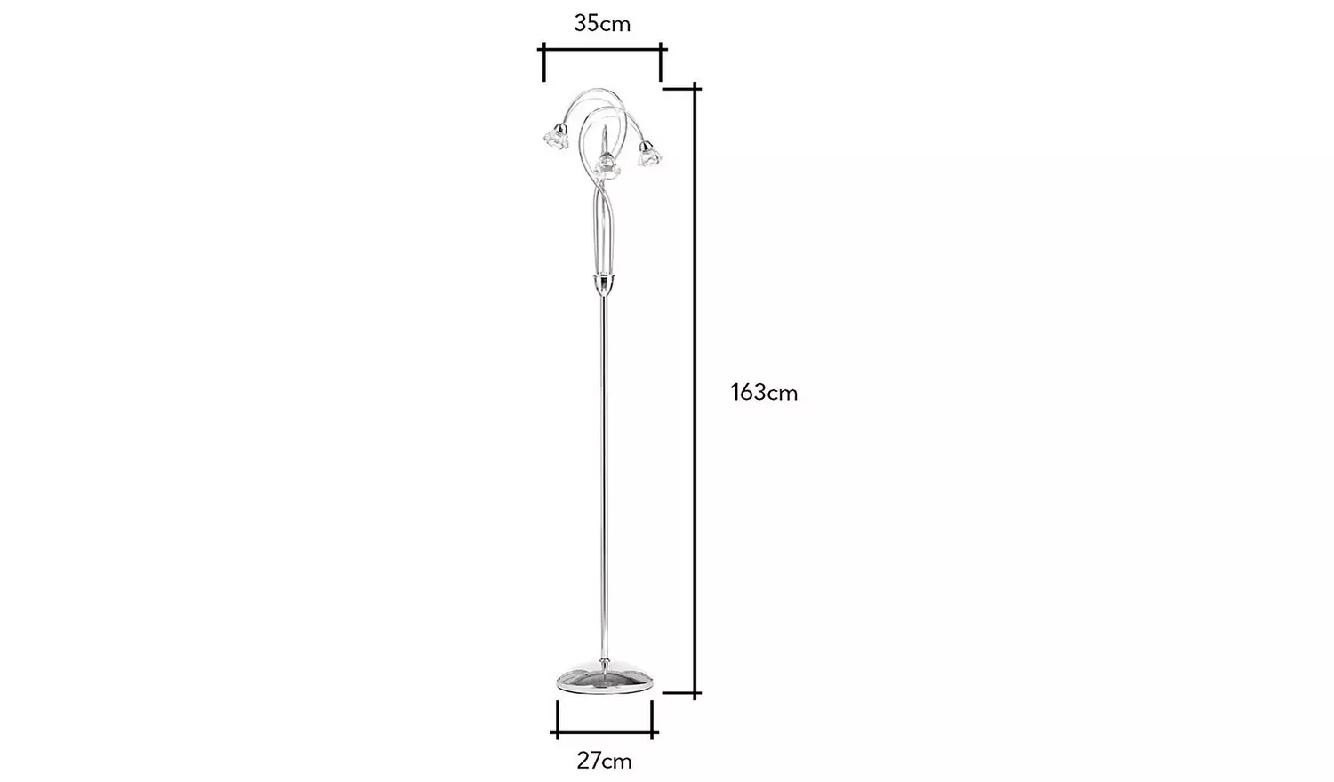 BHS Sagitarius 3 Light Floor Lamp - Silver