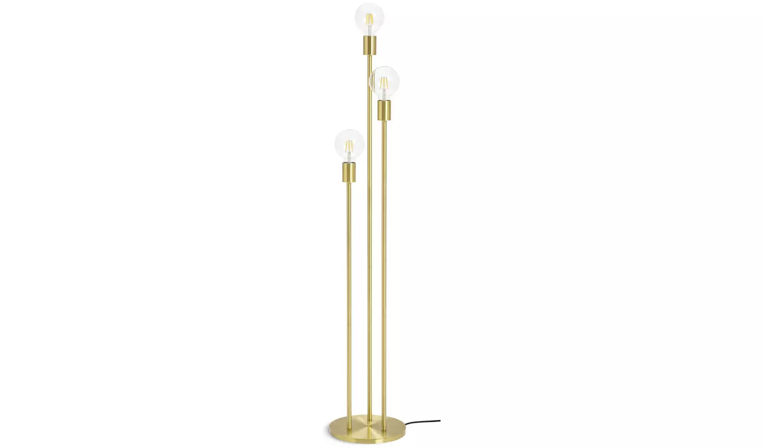Habitat Exposed Bulb 3 Light Floor Lamp - Brass