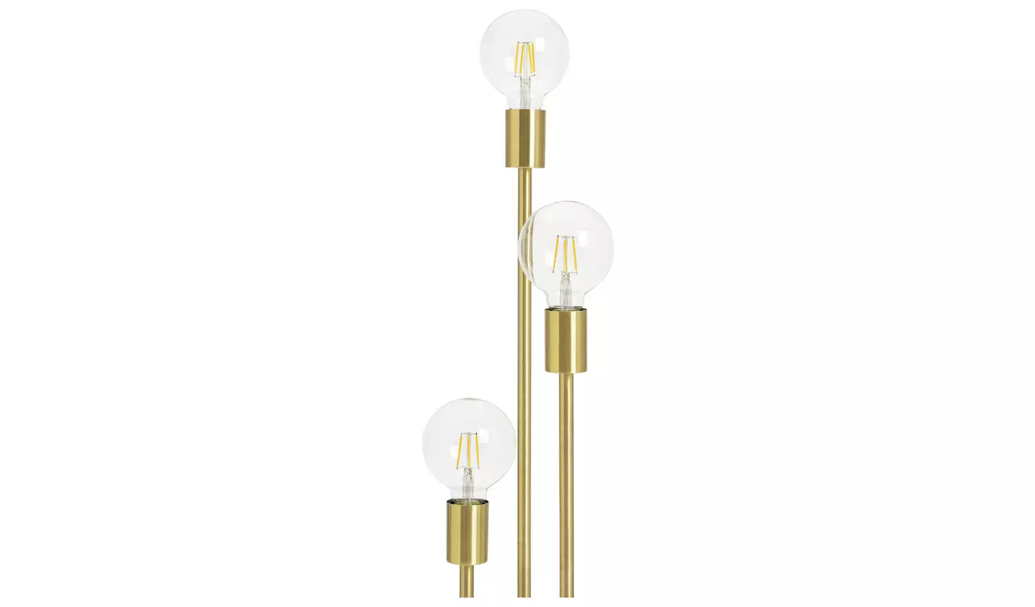 Habitat Exposed Bulb 3 Light Floor Lamp - Brass