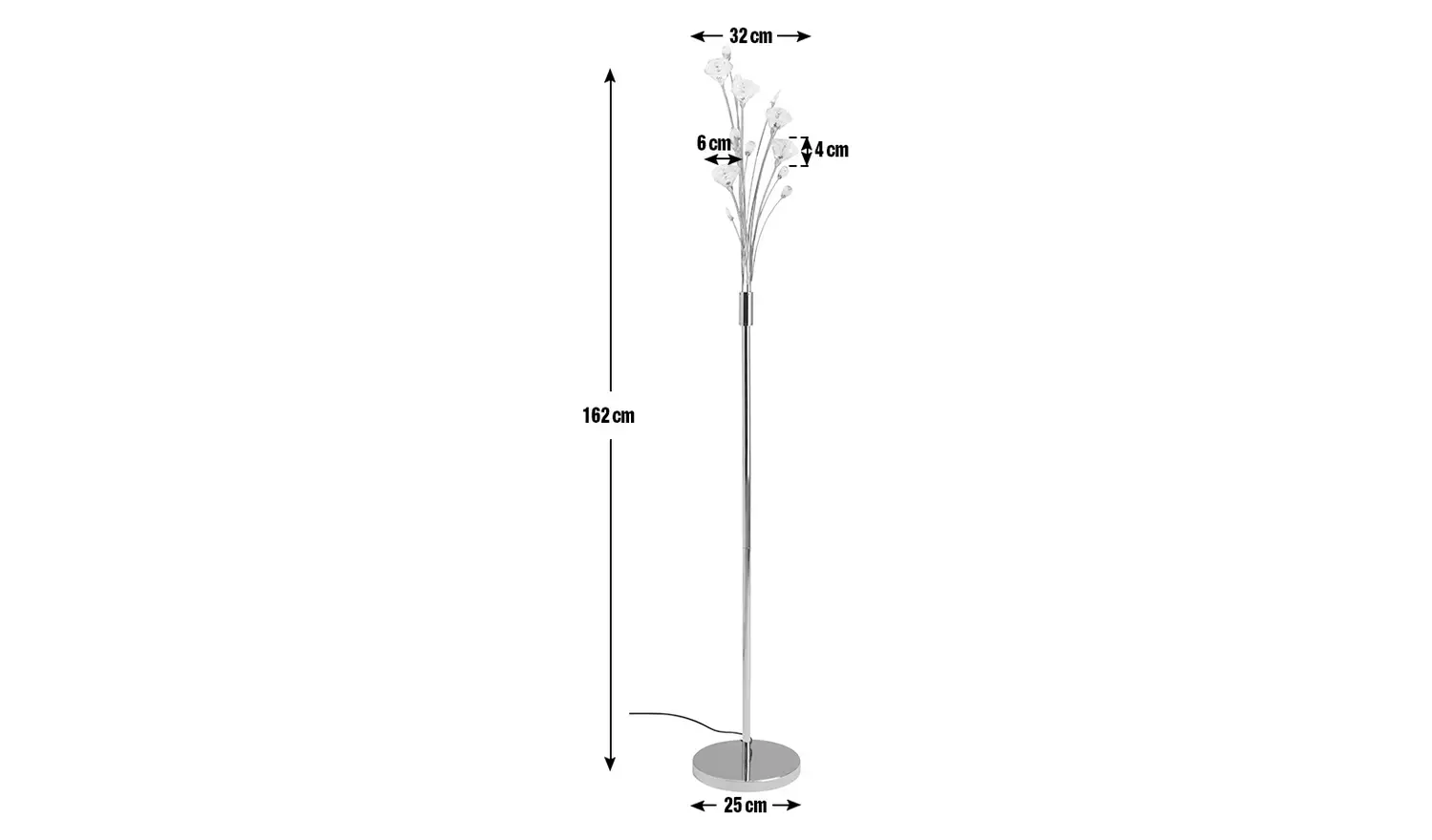 Argos Home Rosa 5 Light LED Flower Floor Lamp - Silver