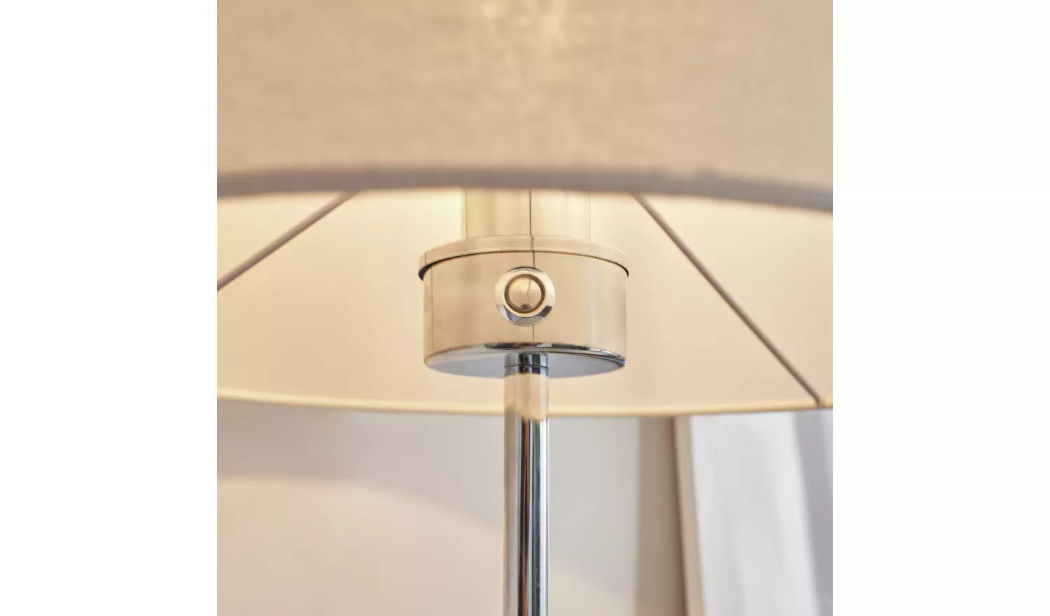 BHS Louisa Touch Floor Lamp - Chrome & White