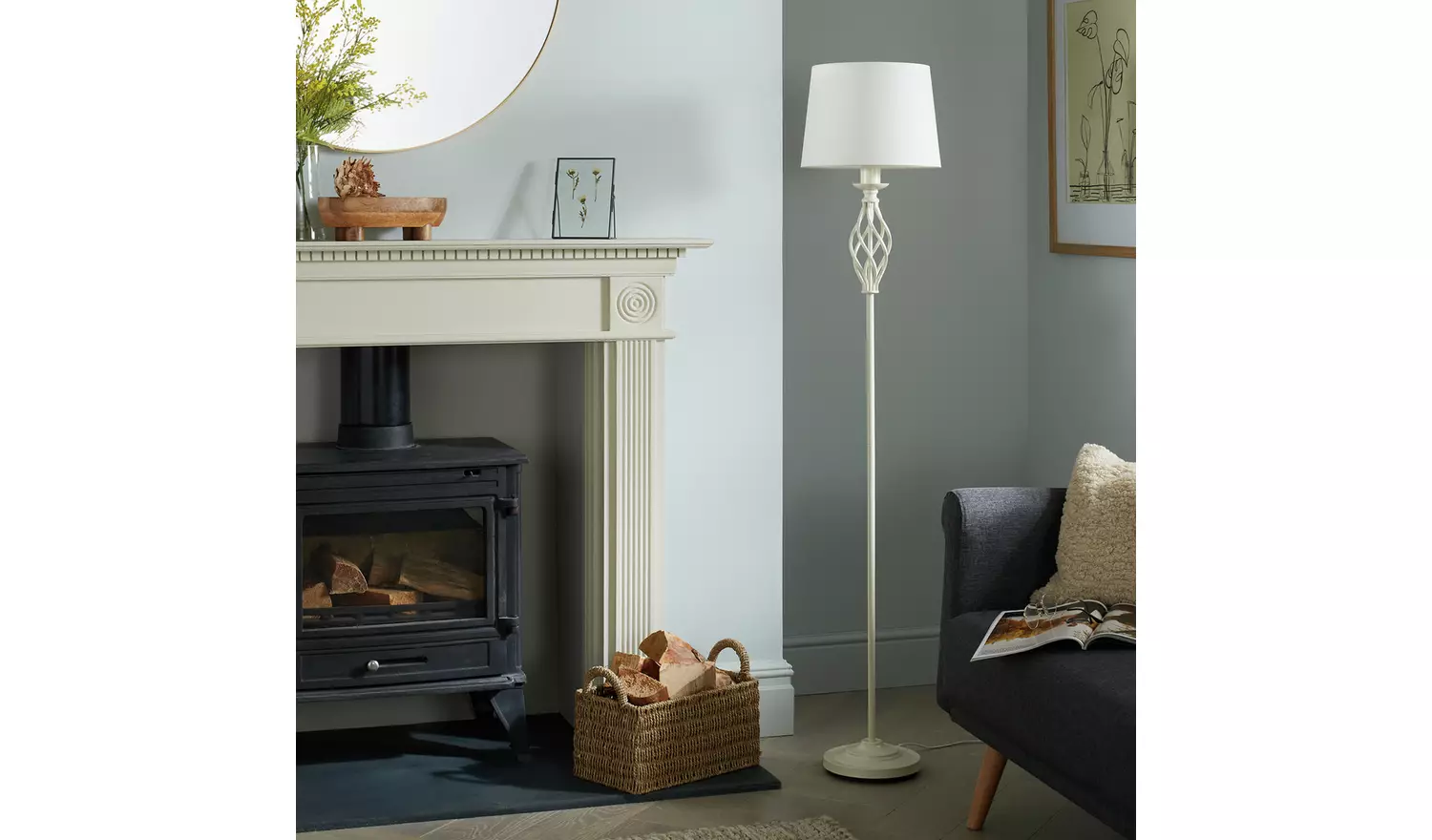 Argos Home Twist Floor Lamp - Cream