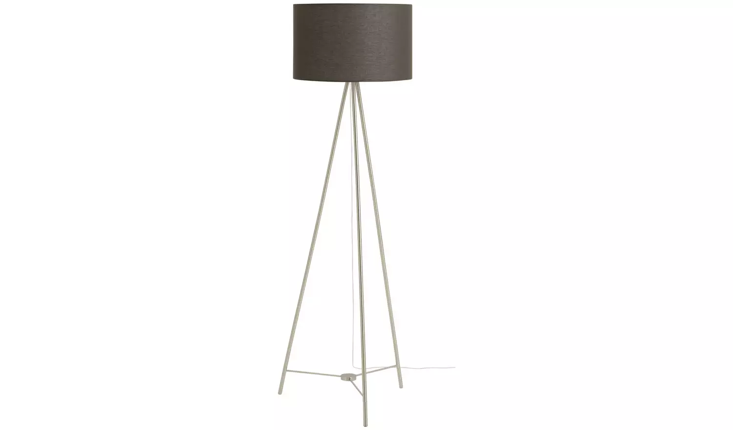Habitat Leone Brushed Tripod Floor Lamp - Chrome & Grey
