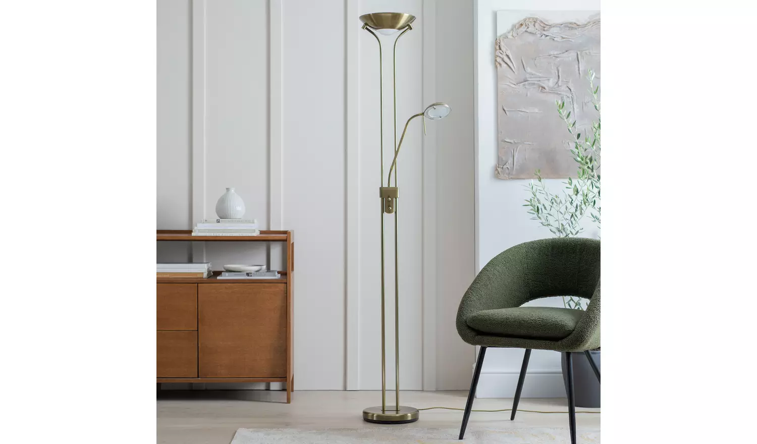 Argos Home Father&Child Uplighter Floor Lamp - Antique Brass