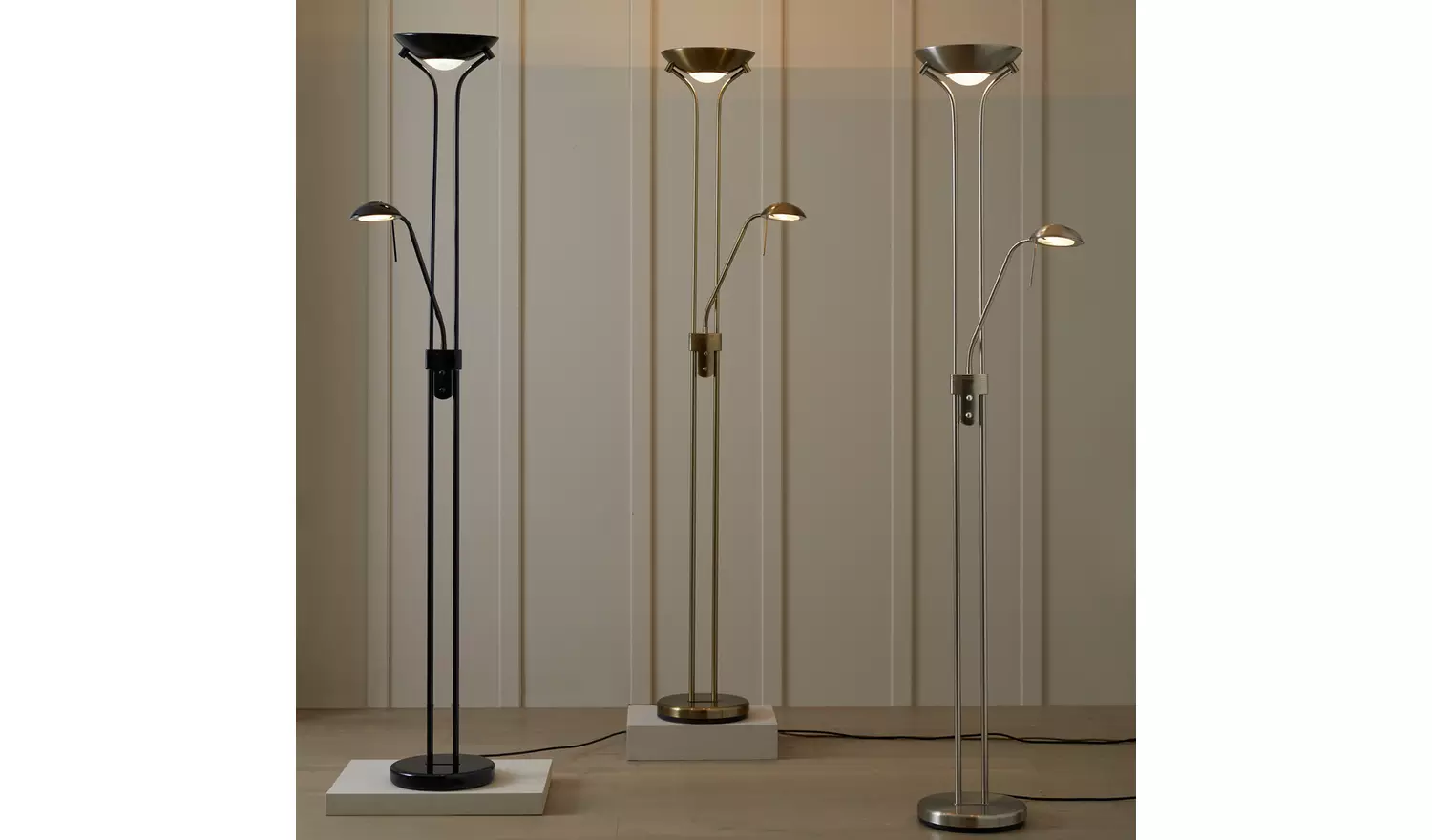 Argos Home Father&Child Uplighter Floor Lamp - Antique Brass