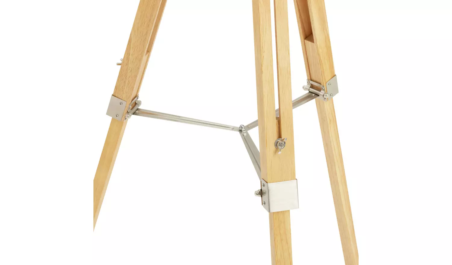 Habitat Lyle Rubber Wood Tripod Floor Lamp - Natural & Cream