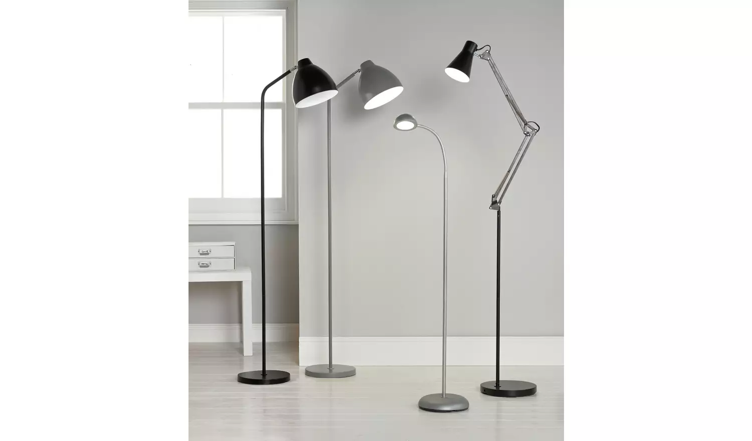 Argos Home Reading Light Floor Lamp - Silver