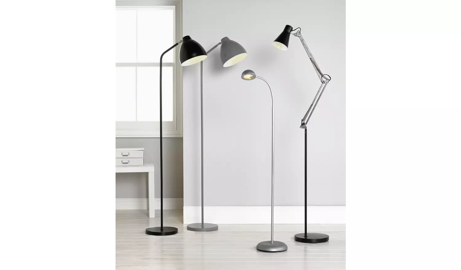 Argos Home Reading Light Floor Lamp - Silver