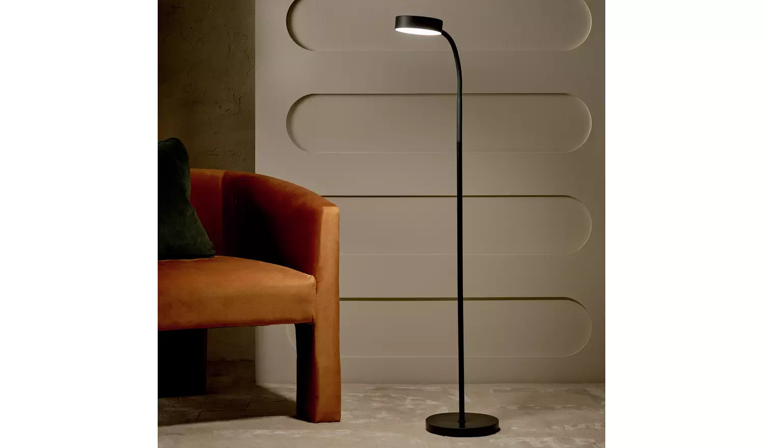 Habitat Mopsa Rechargeable LED Reading Floor Lamp - Black