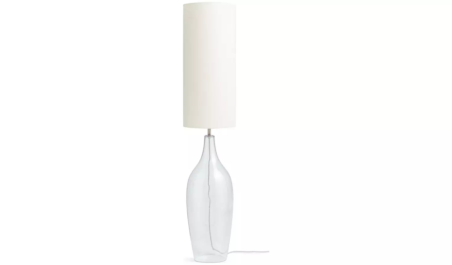 Habitat Abas Brushed Chrome&Bubble Glass Floor Lamp - Nickel