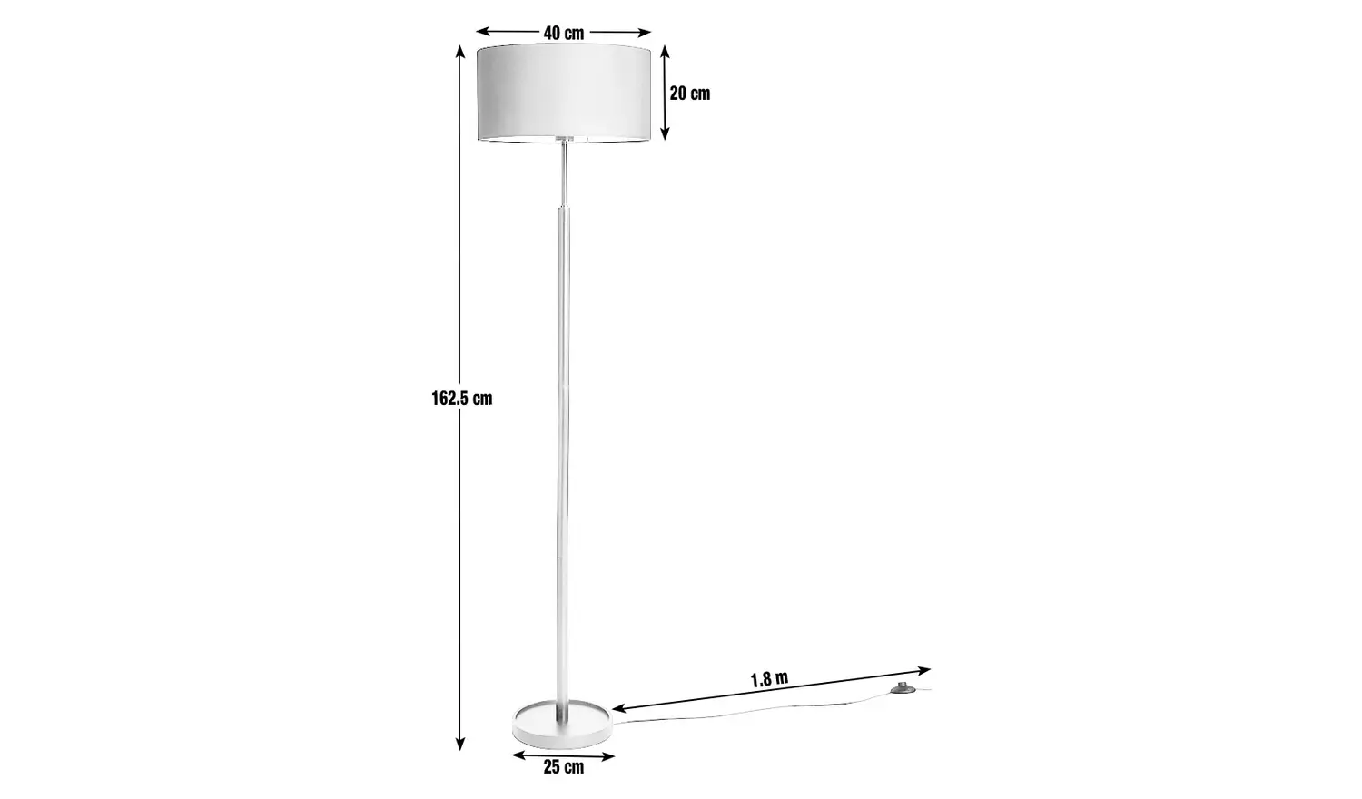 Argos Home Gloss Stick Floor Lamp - Black