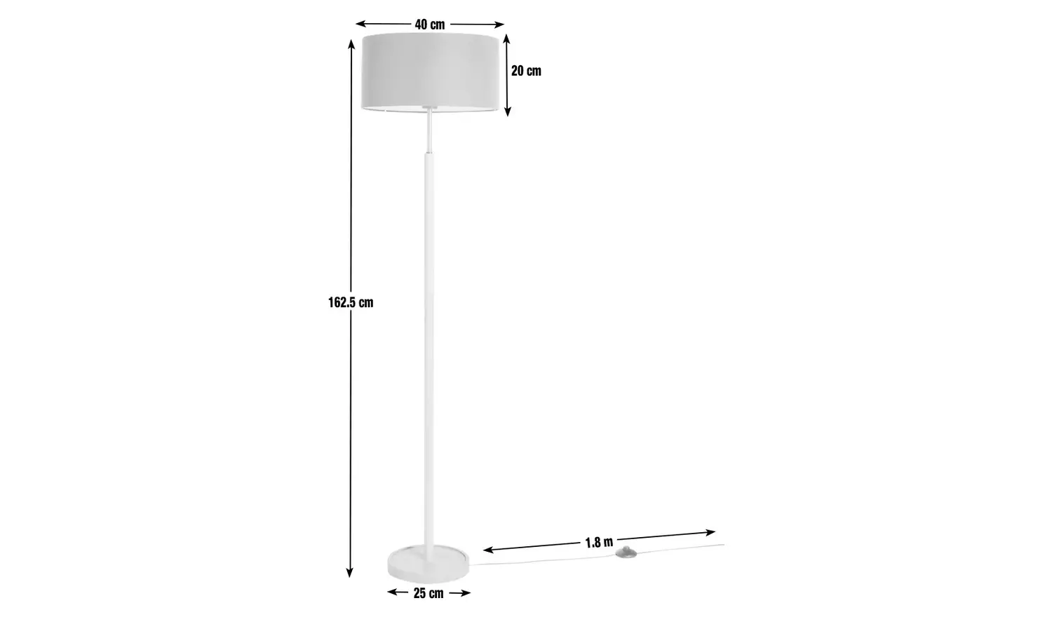 Argos Home Gloss Stick Floor Lamp - Grey