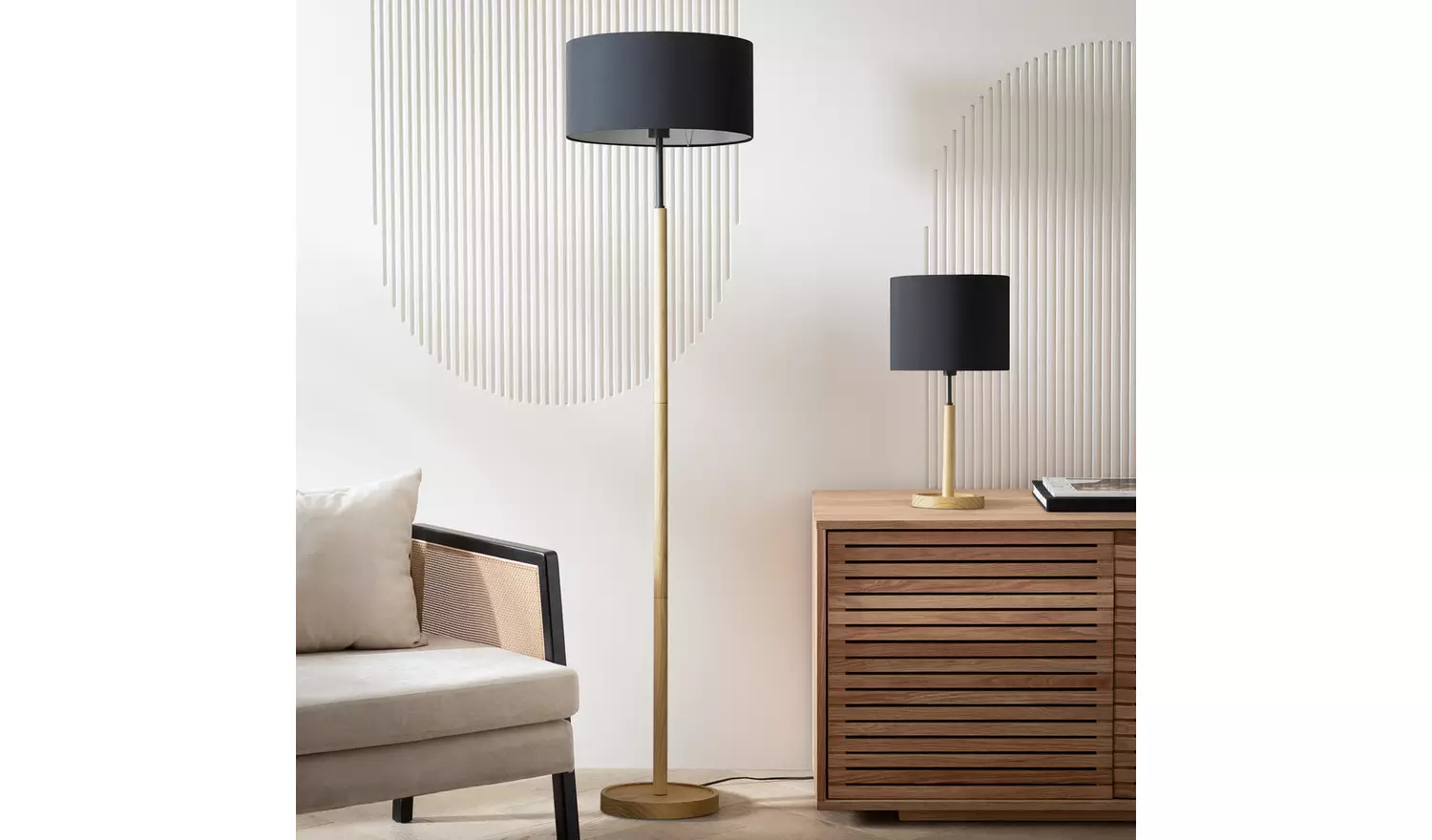 Argos Home Gloss Stick Floor Lamp - Grey