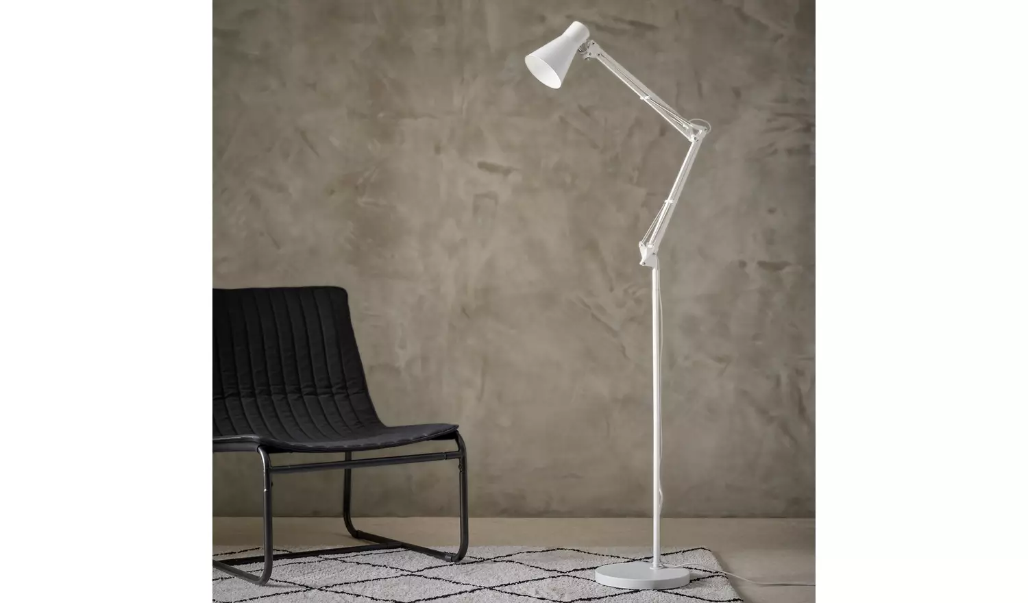 Habitat Swing Arm Floor Lamp - White
