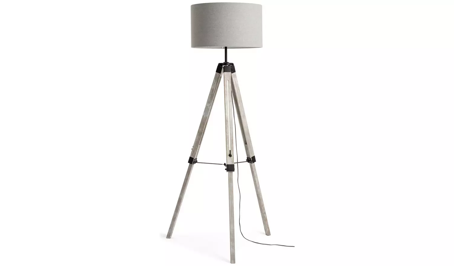 Habitat Lyle Wooden Tripod Floor Lamp - Grey