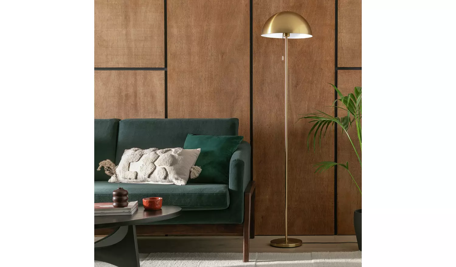 Habitat Mushroom Floor Lamp - Brushed Brass