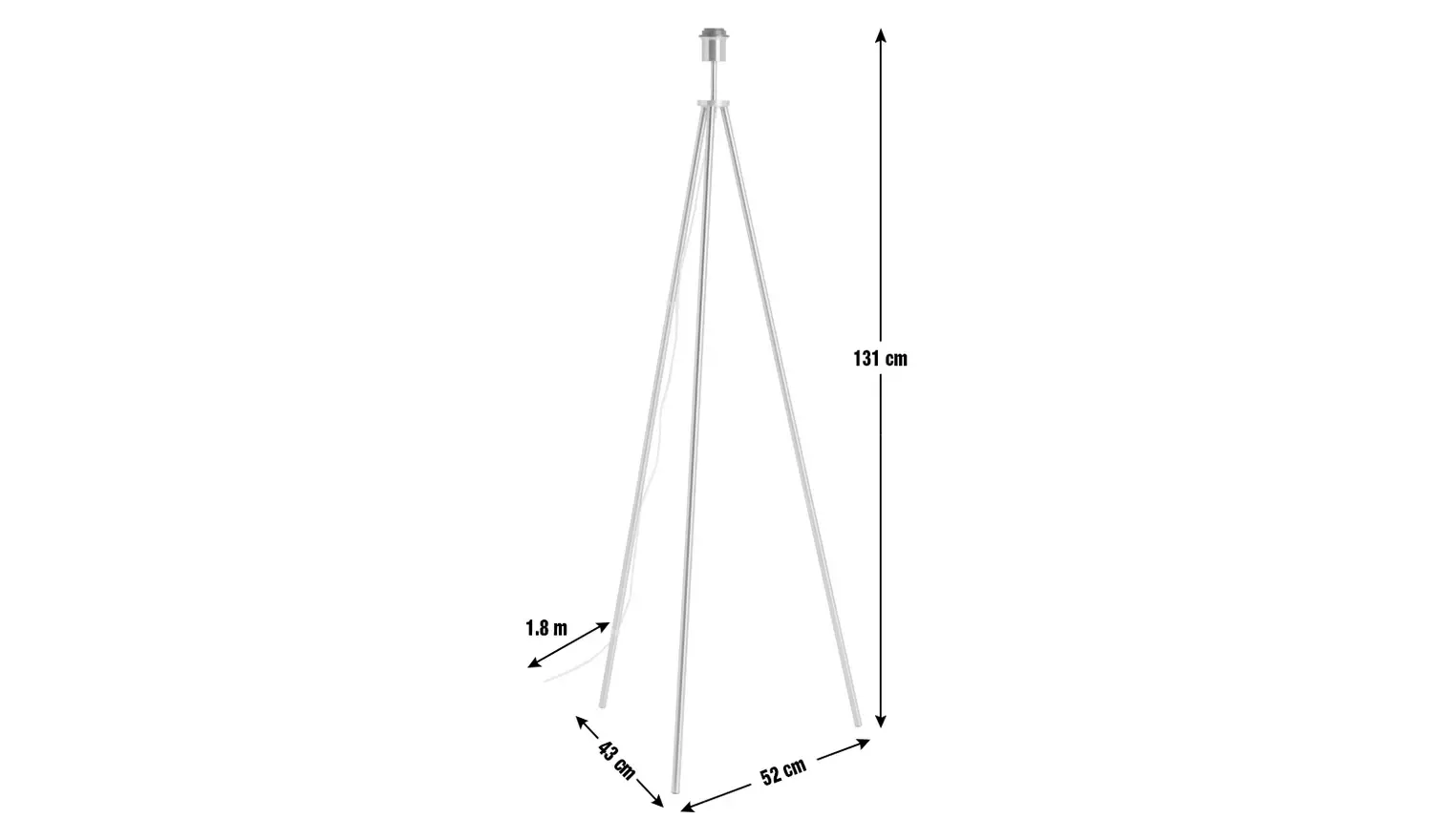 Habitat Metal Tripod Floor Lamp Base Only - Brass