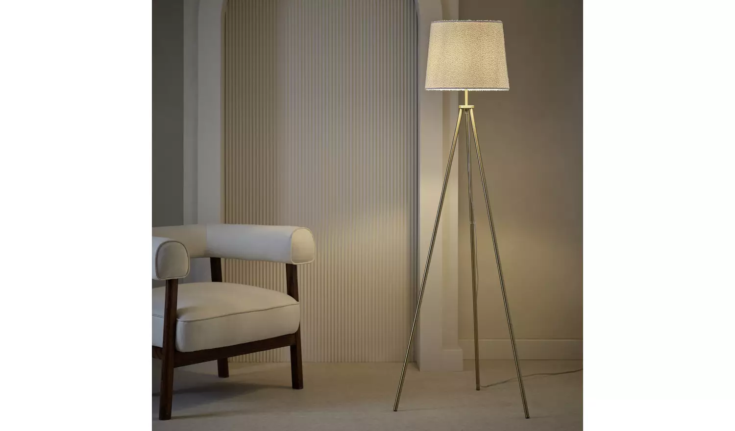 Habitat Metal Tripod Floor Lamp Base Only - Brass