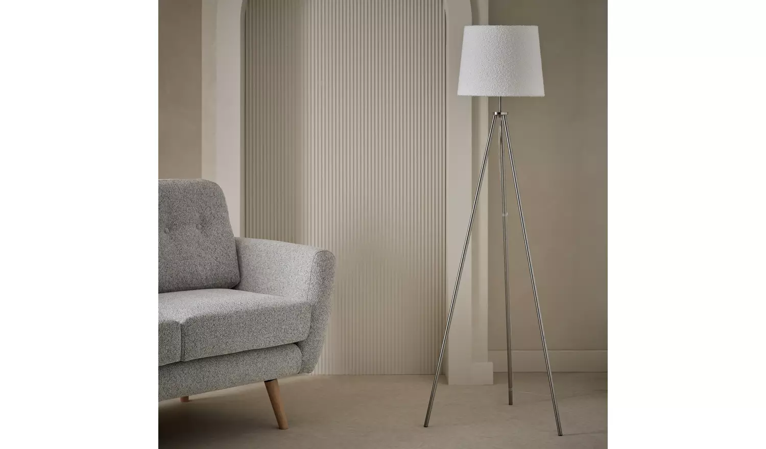 Habitat Metal Tripod Base Only Floor Lamp - Chrome