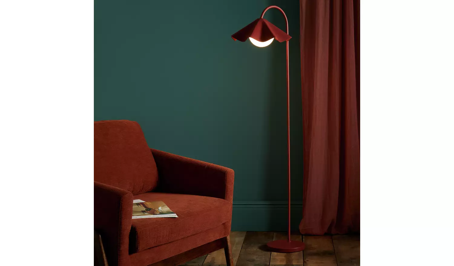 Habitat Yuno Pleat Floor Lamp - Red